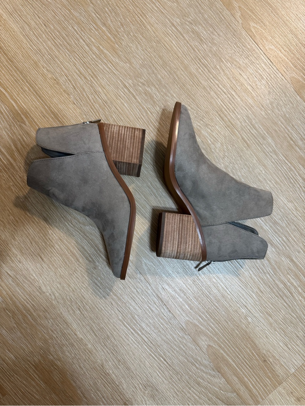 BP Brynne Bootie - Taupe Suede Block Heel Ankle Booties - Women's